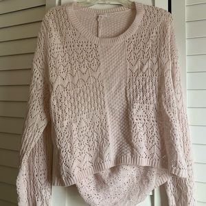 Blush pink sweater with open back